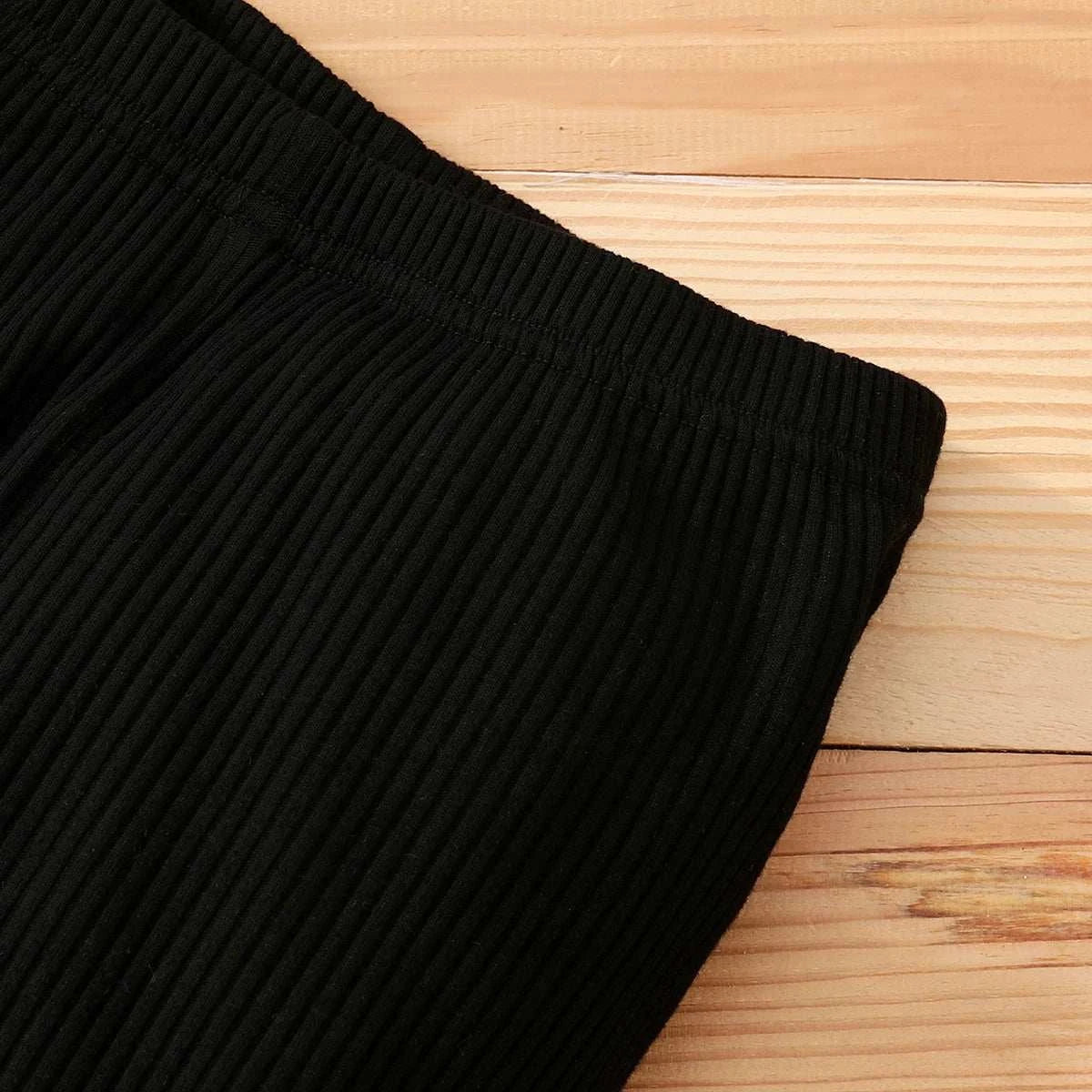 1-6 Years Children Girl Clothes Set Cute Butterfly Long Sleeve Top + Black Pant Fashion Spring & Autumn 2PCS Outfit Kids Clothes