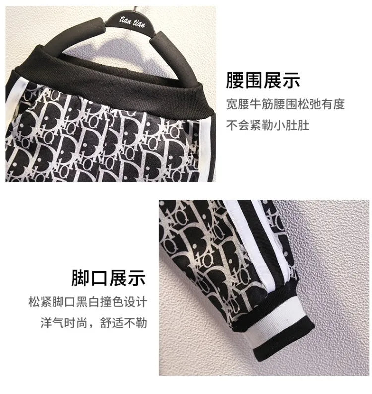 Spring Autumn Teen Tracksuits Children Casual Clothes Suit Baby Boys Zipper Jacket + Pants 2pcs/sets Kids Toddler Suit 2-8Years