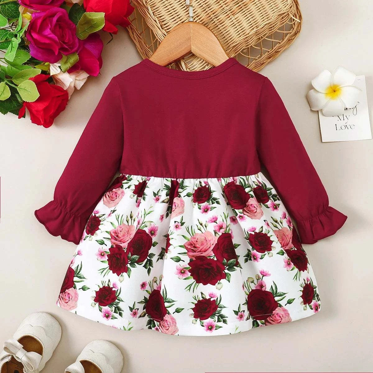 Autumn And Winter 1-2Years Old Baby Girls Dress Long Sleeve Newborn Baby Girl Princess Outfit C1065