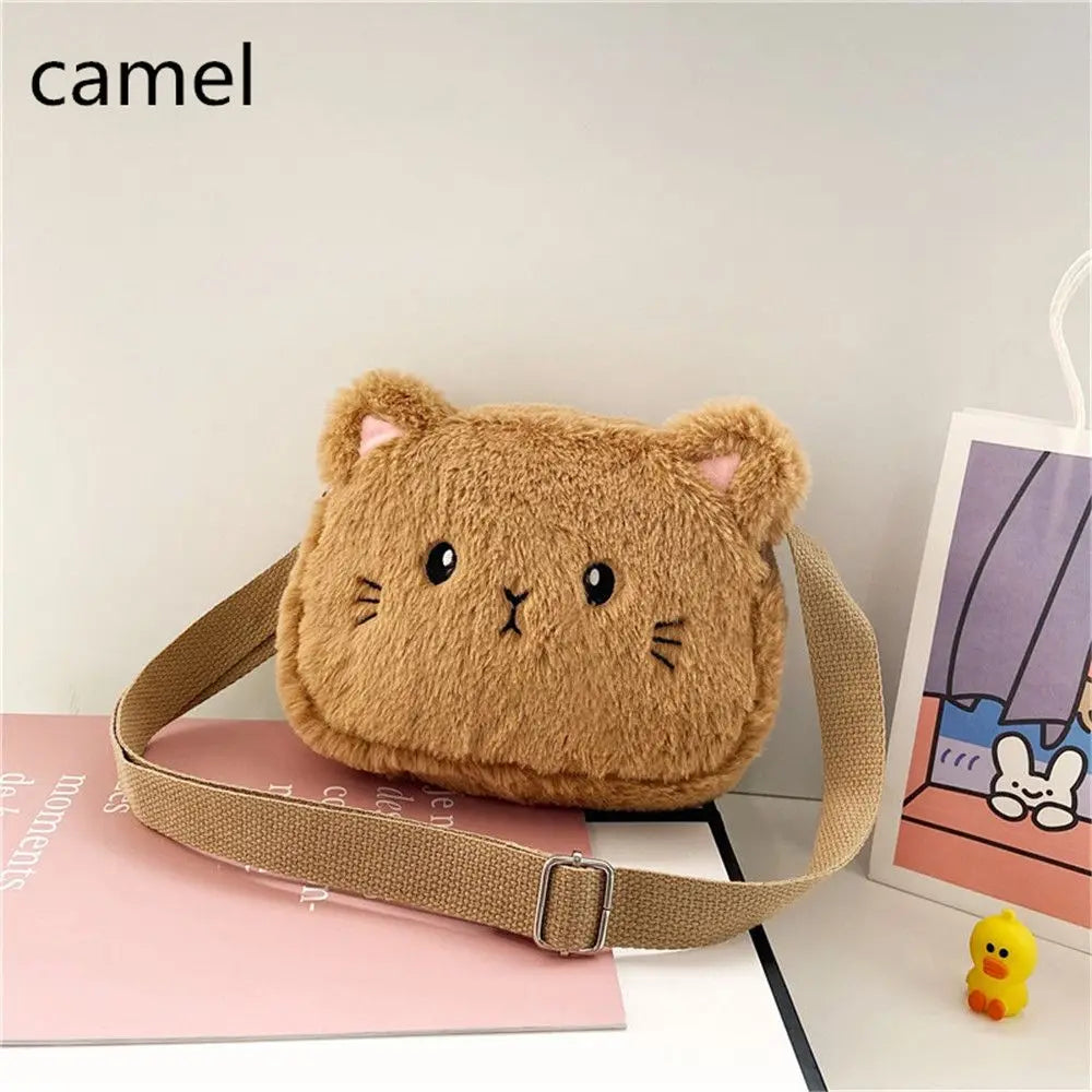Children's Handbags Cute Shoulder Bag Cartoon Cat Soft Bag Messenger Small Bags