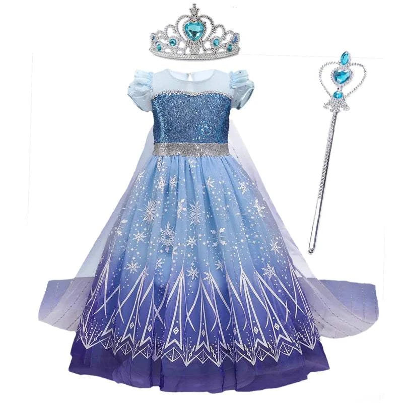 Girls Princess Dress 2023 Girl Encanto Cosplay Princess Elsa Costume Kids Birthday Party Halloween Carnival Party Fancy Dress
