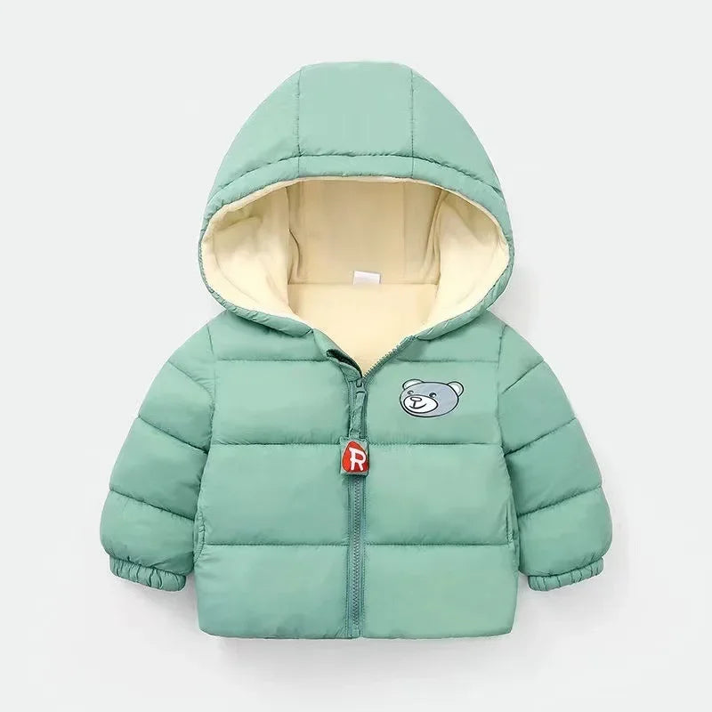 Kids Clothes Children's Jacket Coat Clothing Boy Girl Hooded Thicken Velvet Lining Keep Warm Down Jacket Children Clothing