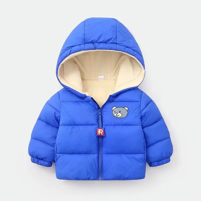 Kids Clothes Children's Jacket Coat Clothing Boy Girl Hooded Thicken Velvet Lining Keep Warm Down Jacket Children Clothing