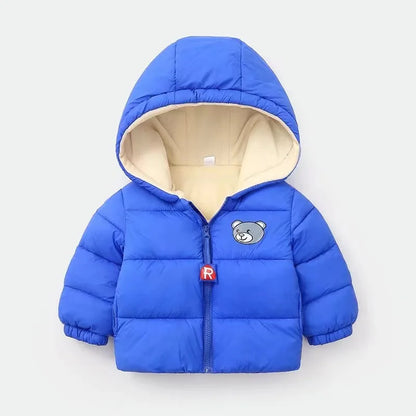 Kids Clothes Children's Jacket Coat Clothing Boy Girl Hooded Thicken Velvet Lining Keep Warm Down Jacket Children Clothing