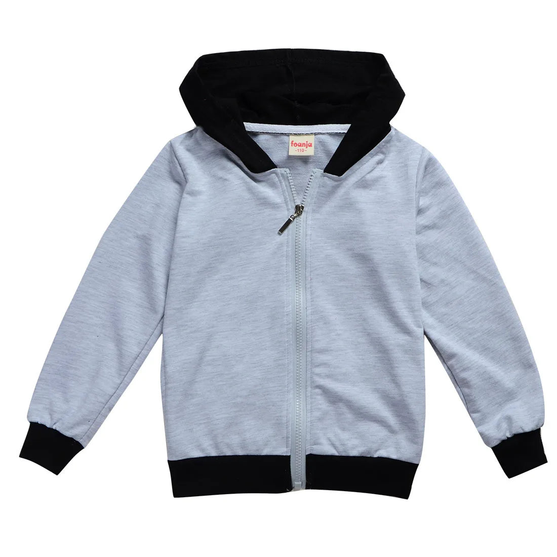Spring Autumn Kids Baby Boys Coats Hooded Sweatshirt Girls Hoodies Children Jacket Toddler Outerwear Clothes Gray Blue Red 3-12T