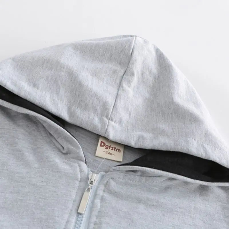 Spring Autumn Kids Baby Boys Coats Hooded Sweatshirt Girls Hoodies Children Jacket Toddler Outerwear Clothes Gray Blue Red 3-12T