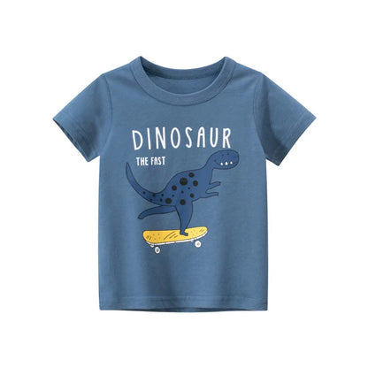 2 3 4 5 7 9 Years Summer Boys Short Sleeve T-shirt Children Kids Cotton Cartoon Tops for Little Boys Kids Clothes