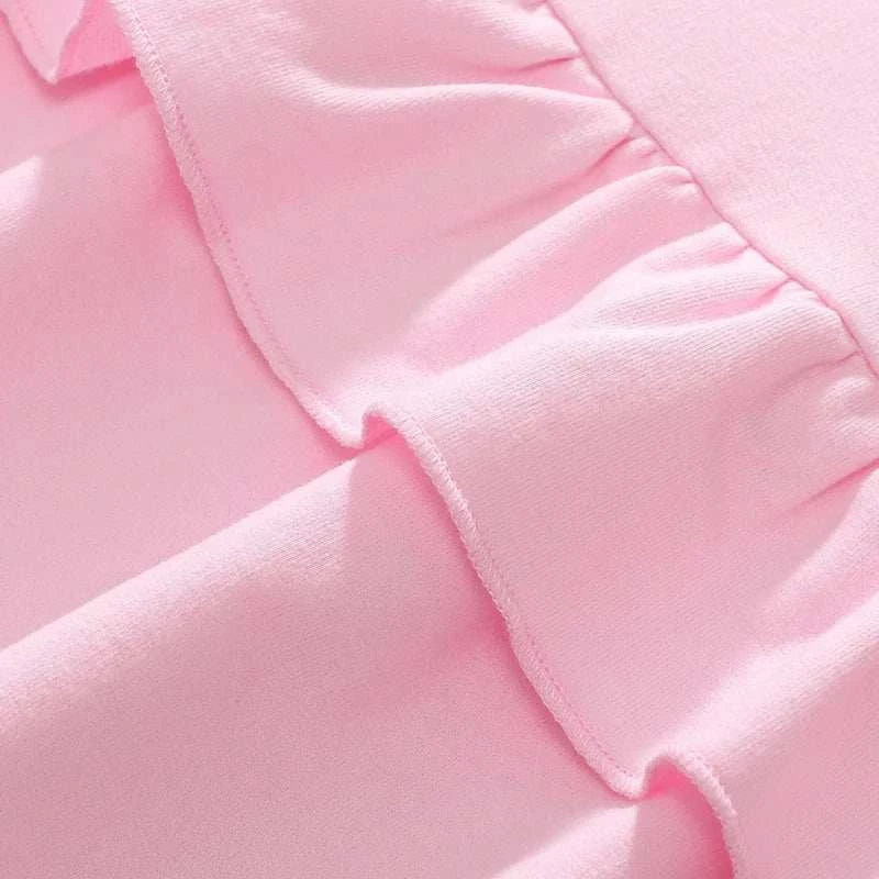 Girls Dress Sweet Bowknot Ruffles Decor Princess Dress Toddler Children Trendy Cotton Skin-Friendly Casual Dress Party Wear 2-7Y