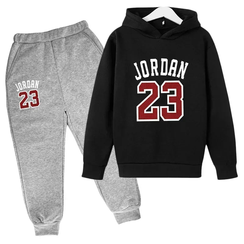 Spring Autumn Casual Fashion Sportswear Teen Children Hooded Hoodie+Pants Suit 2pcs Set Baby Boy Girl Tracksuit Set Kid Clothing