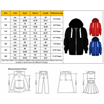 Water And Wind Proof Jacket Zip Sweatshirt Girls Color Hoodie Boys Kids Top Long Sleeve Up Solid Boys Coat& Puffy Coat Kids