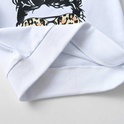 Spring Autumn Toddler Kids Baby Girls 2PCS Clothes Set Cotton Long Sleeve Top and Leopard Pants Fashion Outfit for Girls 1-5Yrs