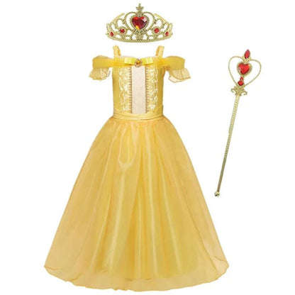 Girls Princess Dress 2023 Girl Encanto Cosplay Princess Elsa Costume Kids Birthday Party Halloween Carnival Party Fancy Dress