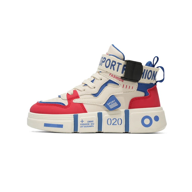 Children High Top Shoes Boys Sneaker Daily Walking Luxury Design Printed 6 To 12 Years Youth Boys Sports Shoes